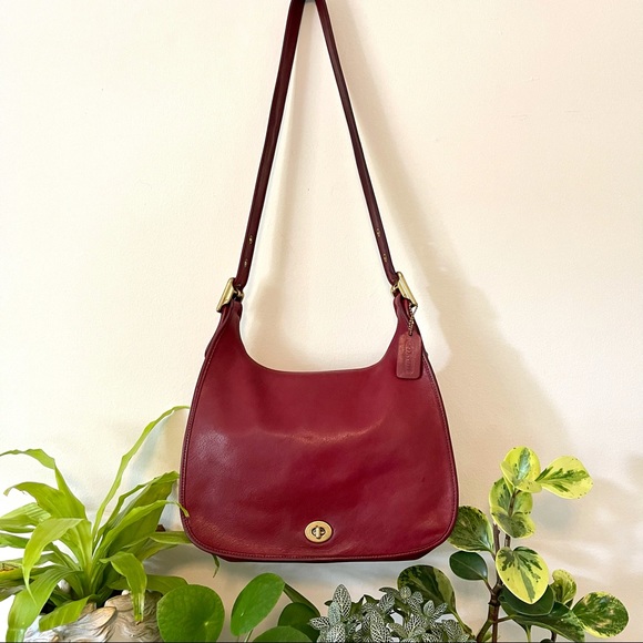 Coach Handbags - COACH VINTAGE Y2K LEGACY CRESCENT BAG LEATHER RED
